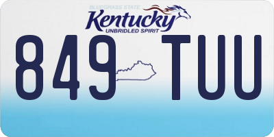 KY license plate 849TUU