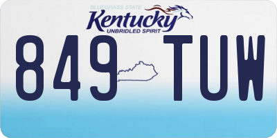 KY license plate 849TUW