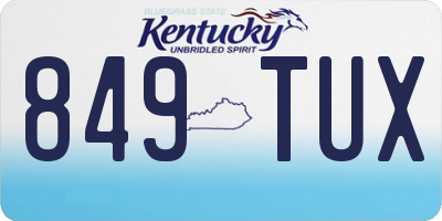KY license plate 849TUX