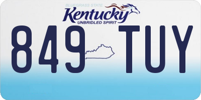 KY license plate 849TUY