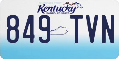 KY license plate 849TVN