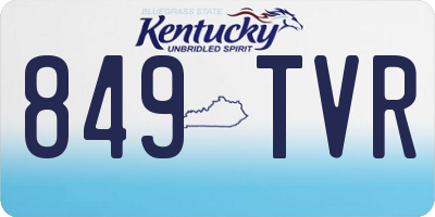 KY license plate 849TVR