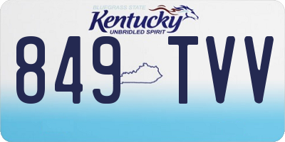 KY license plate 849TVV