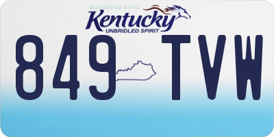 KY license plate 849TVW