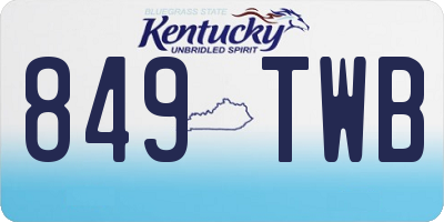 KY license plate 849TWB