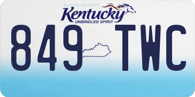 KY license plate 849TWC