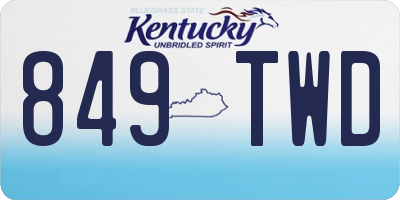 KY license plate 849TWD