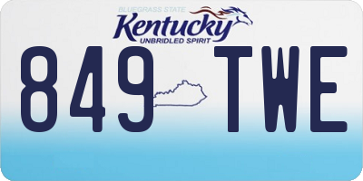 KY license plate 849TWE
