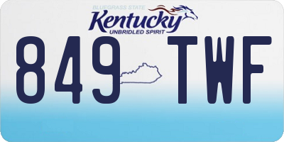 KY license plate 849TWF