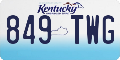 KY license plate 849TWG