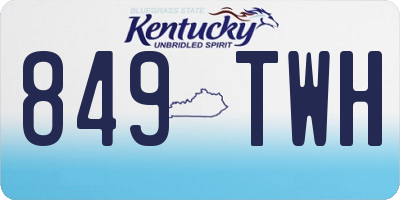KY license plate 849TWH