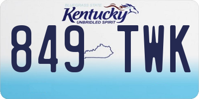 KY license plate 849TWK