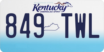 KY license plate 849TWL