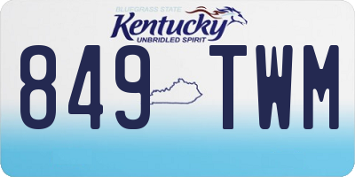 KY license plate 849TWM