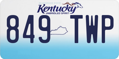 KY license plate 849TWP