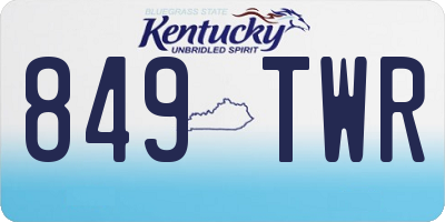 KY license plate 849TWR