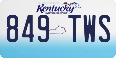 KY license plate 849TWS
