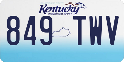 KY license plate 849TWV