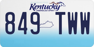 KY license plate 849TWW