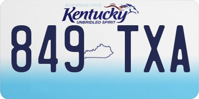 KY license plate 849TXA
