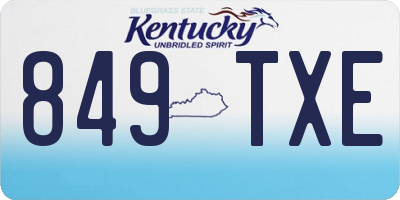 KY license plate 849TXE