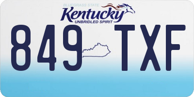 KY license plate 849TXF