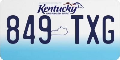 KY license plate 849TXG