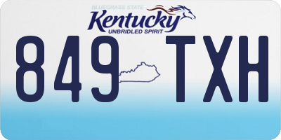 KY license plate 849TXH