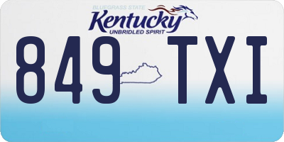 KY license plate 849TXI