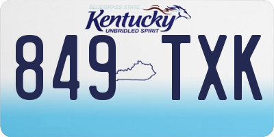 KY license plate 849TXK