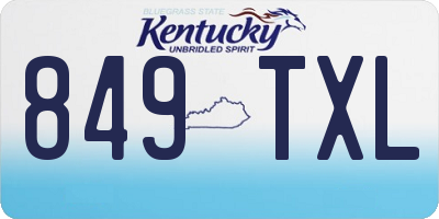 KY license plate 849TXL