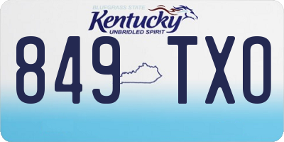 KY license plate 849TXO