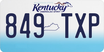 KY license plate 849TXP