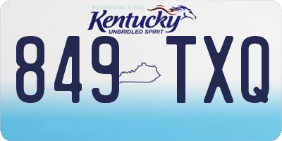 KY license plate 849TXQ