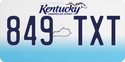 KY license plate 849TXT