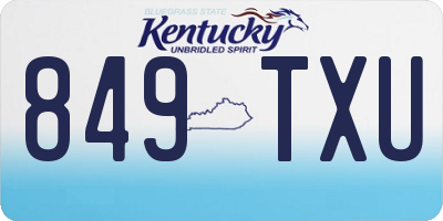 KY license plate 849TXU