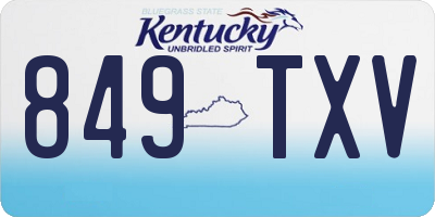 KY license plate 849TXV