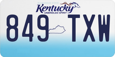 KY license plate 849TXW