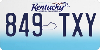 KY license plate 849TXY