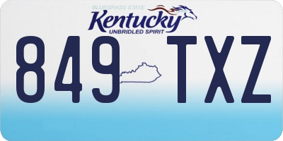 KY license plate 849TXZ