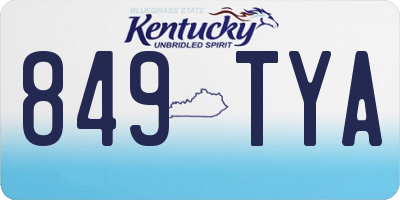 KY license plate 849TYA