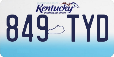 KY license plate 849TYD