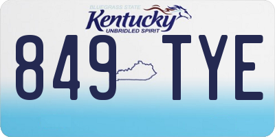 KY license plate 849TYE
