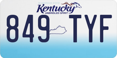 KY license plate 849TYF