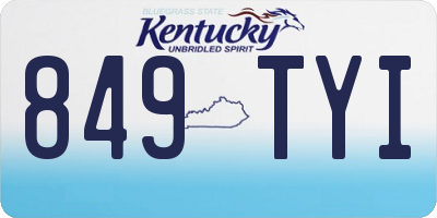 KY license plate 849TYI