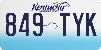 KY license plate 849TYK