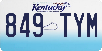 KY license plate 849TYM