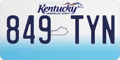 KY license plate 849TYN