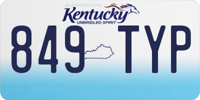 KY license plate 849TYP