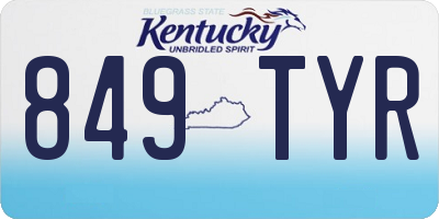 KY license plate 849TYR